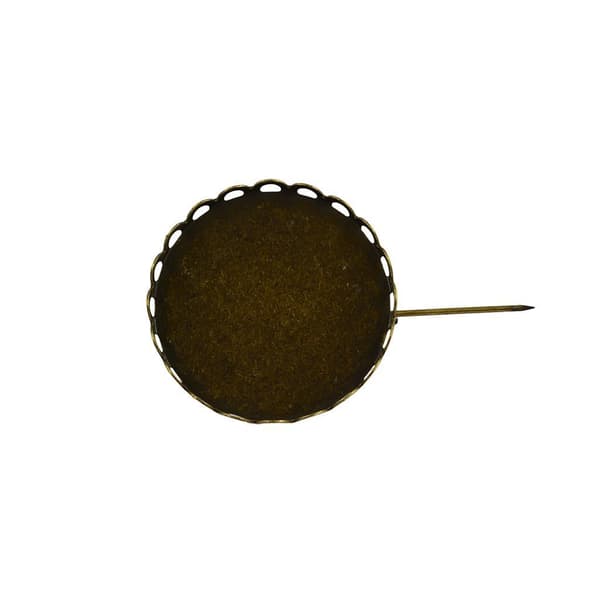 1/2 10 st Brosch Blank Knappnål Bas 25mm Rund Blomplatta