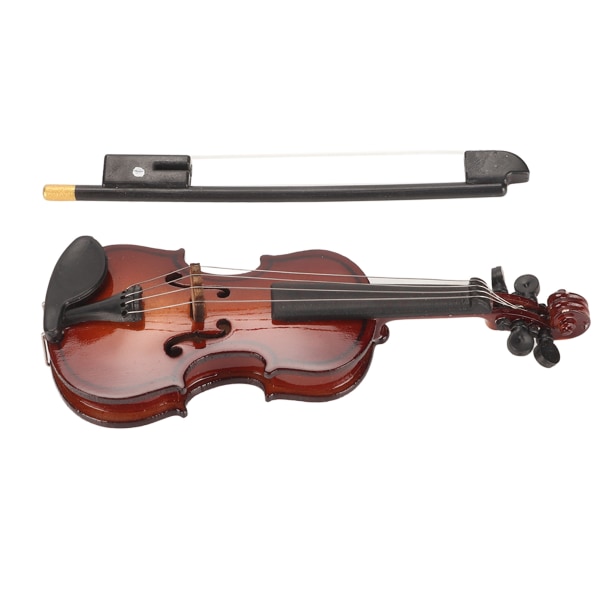 8 cm træ miniature violin mini musikinstrument til hjemmekontor indretning fødselsdagsgave