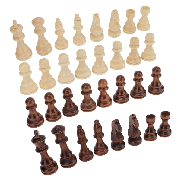 32 stk sjakkstykker Kun 2 farger Lett glanset sjakkmenn for profesjonell nybegynnerunderholdning