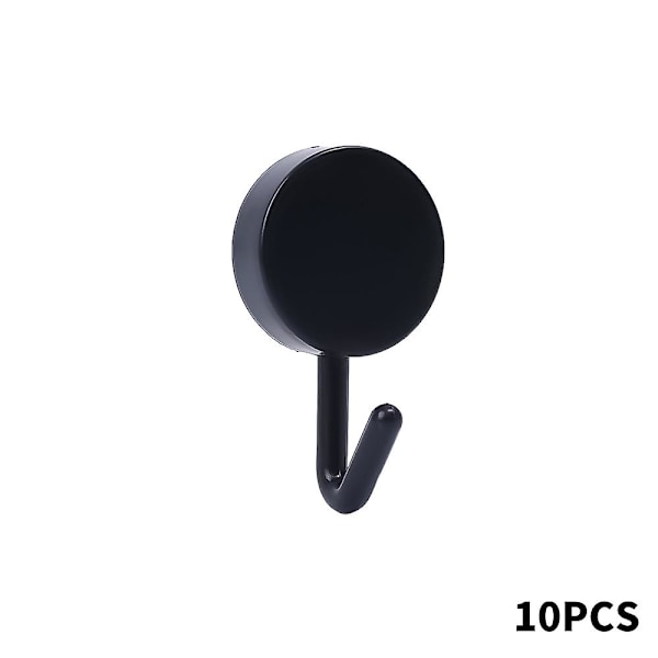 10 stk Selvklebende Veggkroker Sterk Kjøkkenoppbevaring Sticky Kroker Håndkleveske Klær Baderomsdør Henger Hjem Organizer Kroker Black