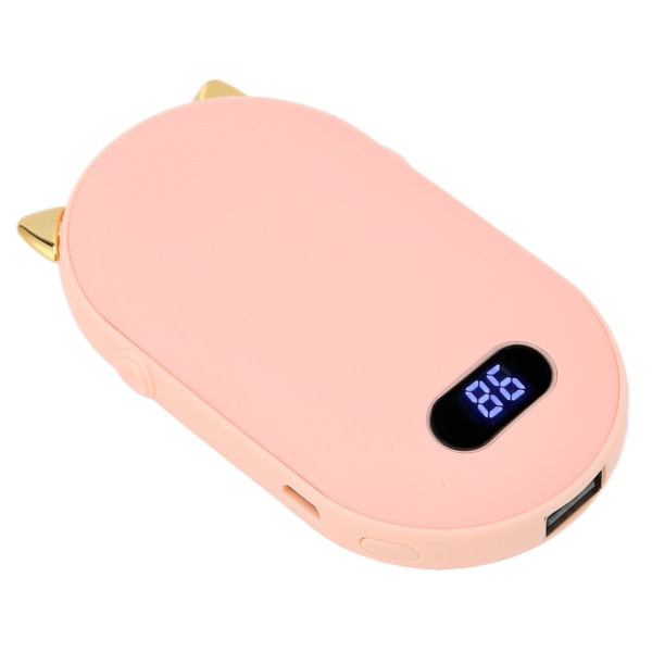 Elektrisk håndvarmer USB genopladelig 2-temperaturgear Dobbeltsideopvarmning Multifunktionel Power BankPink