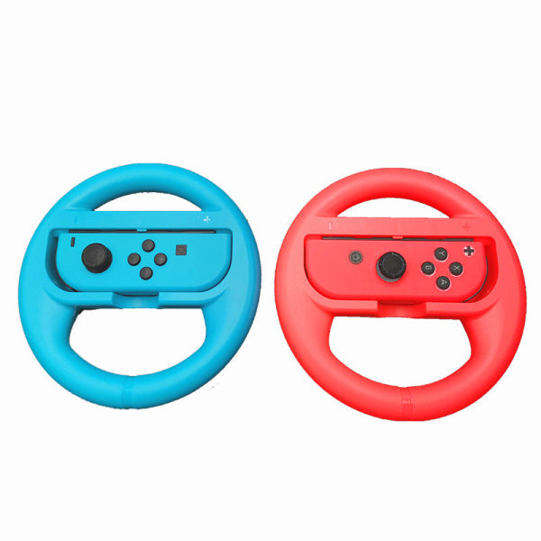 Til Nintendo Switch Racing OLED venstre og højre håndtag ratt Joy Con håndtag Rødt og blåt par