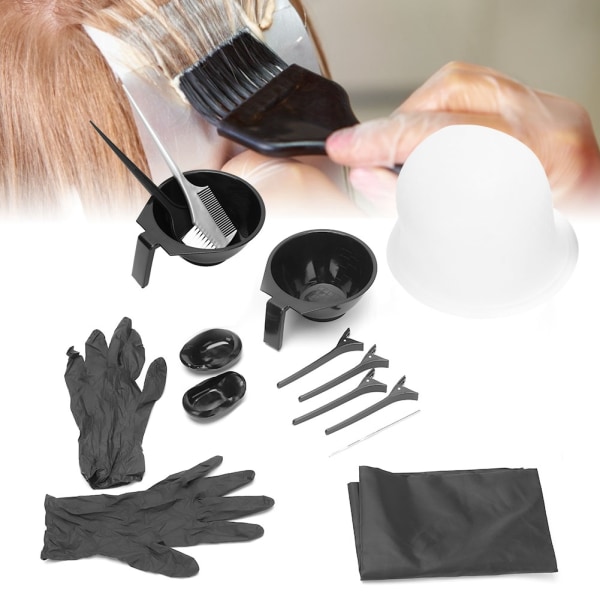 15 st professionella handskar för hårfärgningsverktyg Höjdpunkter Kam hårklämma färgämne Set
