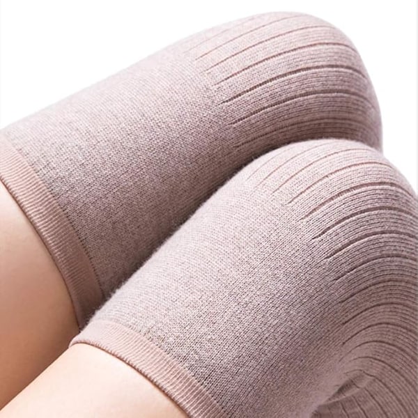2-pack Vinter Elastiskt Knäskydd för Kvinnor, Elastiskt Halkfritt Stickat Knästöd, Knäskydd, Knäortos, Benvärmare, Benvärmare, Knävärmare