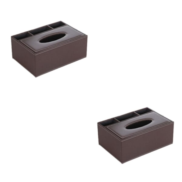 1/2 Effektiv skrivebordsorganisering Multifunktionel skrivebordsarrangør brun brown 2Set