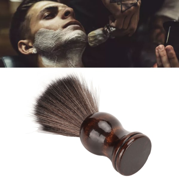Skjeggskumbørste Bærbar smussfjerning Nylon myk barberingsbørste med komfortabelt håndtak for menn