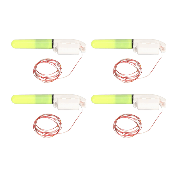 4 stk Fishing Glow Sticks Rod Tip LED Glow Sticks Grønn Vanntett LED Nattfiske Bite Alarm for Fiske 7 lys