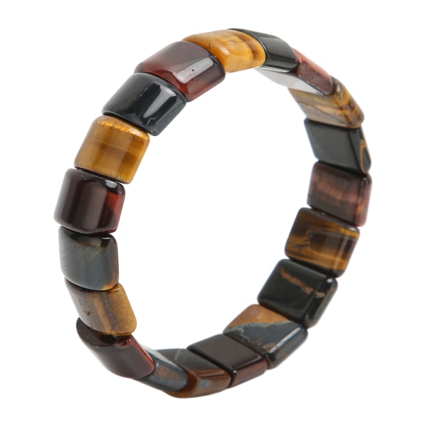 Tigeröga armband blandad färg fyrkantiga pärlor Unisex natursten armband för män kvinnor