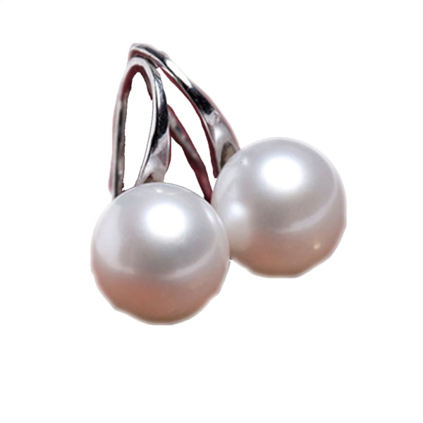 Fashionabla örhängen i legerat örhängen med imitation av pärlor, present till flickor för kvinnor (silver)