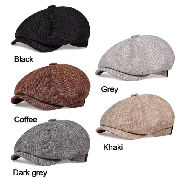 Retro baskermössa Newsboy hatt MÖRKGRÅ mörkgrå dark grey