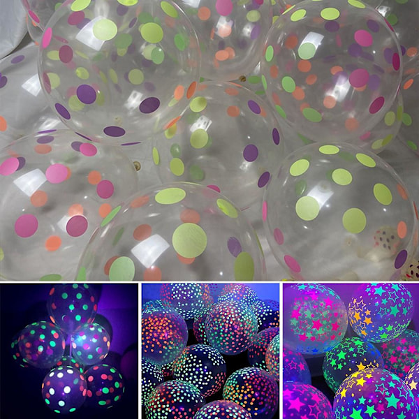 Lysende Ballonger Latex Neon Festforsyning Reagerende Matches the image Stars