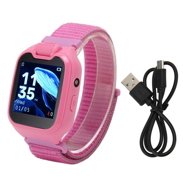 Kids Smart Watch 1,54in IPS HD Color Touch Screen Barn Smart Watch 2G GSM Support Telefonsamtal SOS Alarm Foto Video Musikspel Rosa