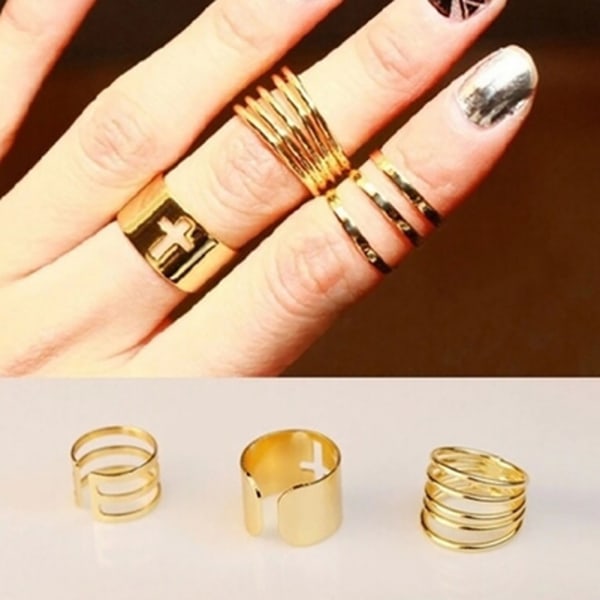 3 st fashionabla fingerledsringar knogringar kvinnor tjej smycken present
