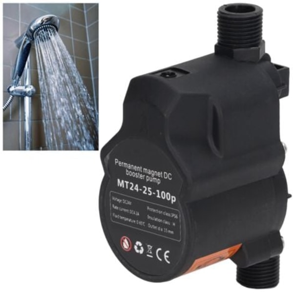 Automatisk resirkulasjonstrykkpumpe for dusj 24VDC 100-240V EU-plugg --.pa