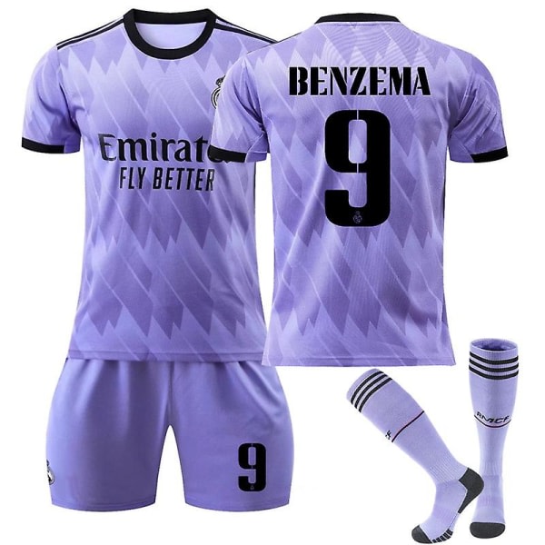 22-23 Real Madrid T-skjorte nr 9 Benzema fotbollströja XL