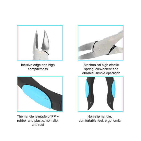Nagelklippare med inåtväxande tår Nagelklippare för nagel och tånagel Nagelbandssax Pedikyrskärverktyg