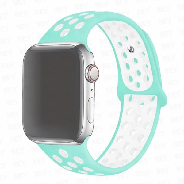 Sportrem för Apple Watch Band 45 mm 49 mm 44 mm 40 mm 41 mm 42 mm Silikonarmband correa iWatch Ultra 2 Series 9 8 SE 7 6 5 4 3 Marin-vit 22 Marine-white 22 S-M