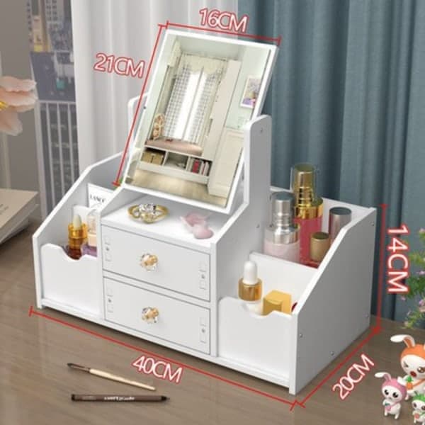 Sminkespeil med oppbevaring modell 1