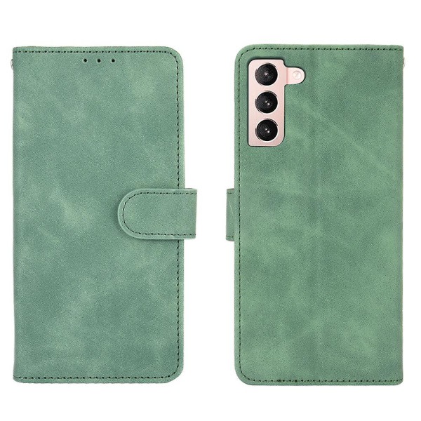 Fodral till Samsung Galaxy S21 Plus Skal Premium Läder Med Korthållare Flip Folio Magnetiskt Fodral Etui Coque - Svart Grön—PA