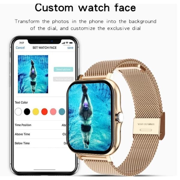 Bluetooth Smartwatch til Mænd & Kvinder, Vandtæt