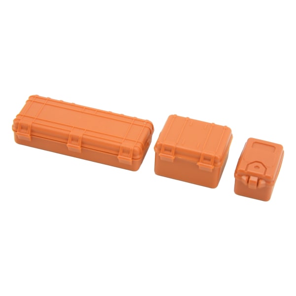 3 st RC Car Simulering Case Stor Medium Liten RC Crawler Resväska Dekoration för 1/18 1/24 Orange