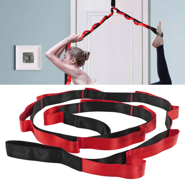 Stretchstropp Yoga Nylon Elastisk Band Treningsutstyr for hjemmetrening fleksibilitet PilatesRød