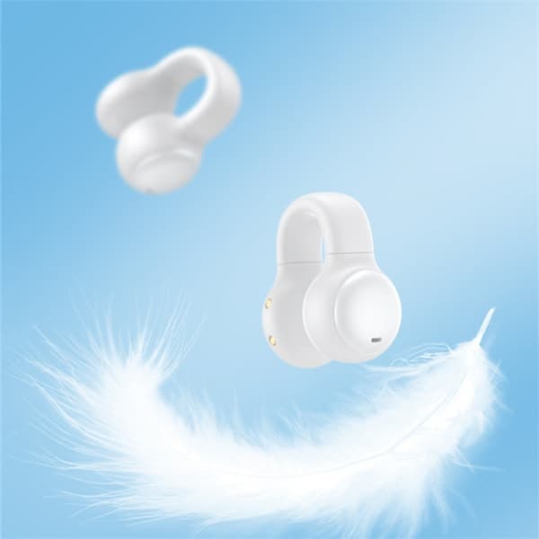 Ørefrie / Benledning hodetelefoner Bluetooth 5.2 Hvit