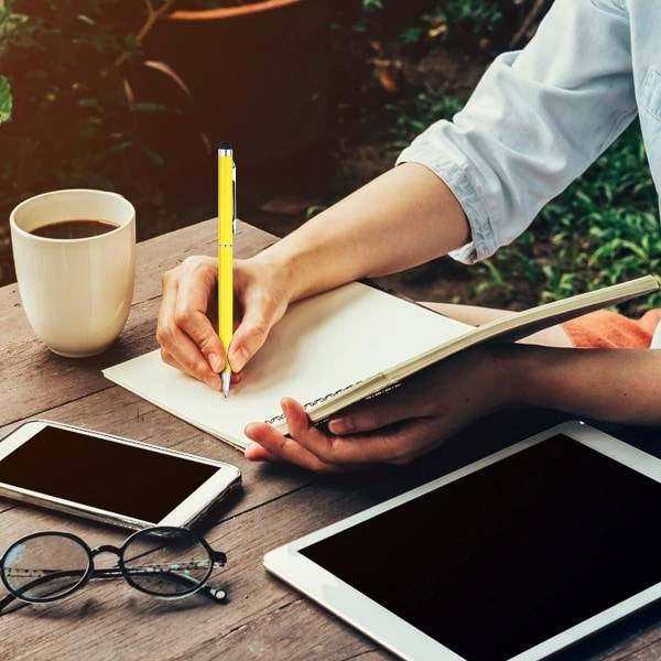 Styluspenne til touchscreens, tablet med sort blæk Kuglepen 2 i 1, kompatibel med iPad Pro Air mini iPhone Android Samsung, 10 farver