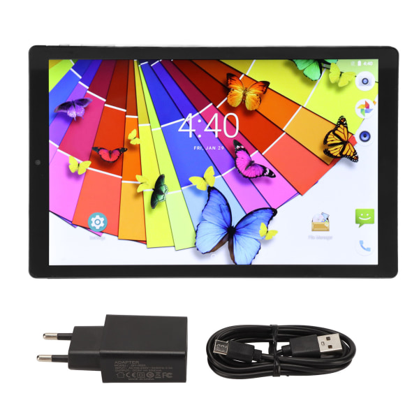 10 tuuman tabletti Octa Core 6 Gt RAM 256 Gt ROM Android 10:lle Tuki WIFI Bluetooth 7000mAh IPS Dual Speakers Kannettava tabletti Musta EU Plug