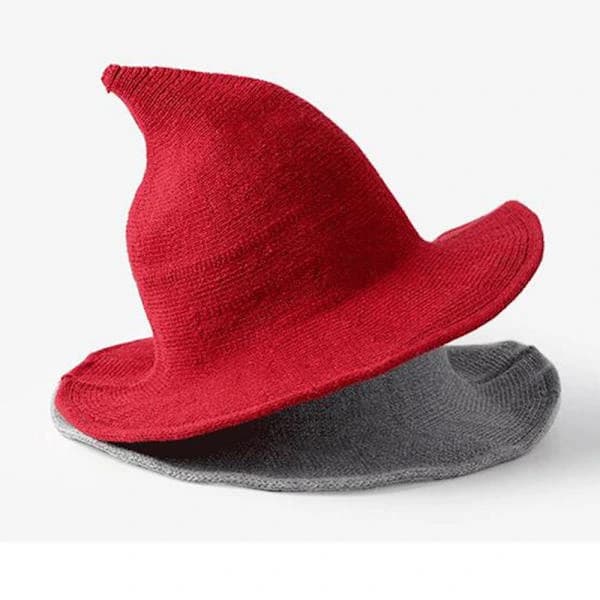 Halloween Heksehat i Fåreuld Sort