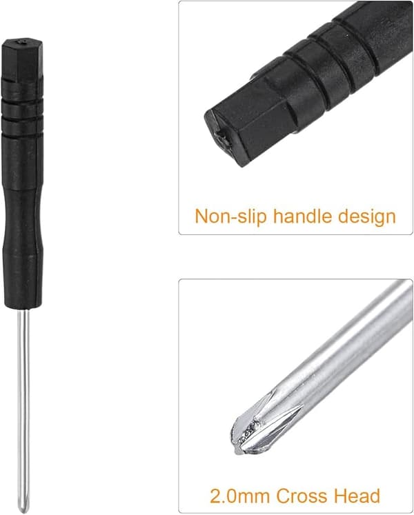 Mini Phillips skrutrekker, 2,0 mm Phillips-hode, for klokker og briller