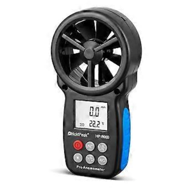 Kompakt vejrstation, vindhastigheds- og temperaturmåler til udendørs sport og HVAC-vedligeholdelse, med Bluetooth-forbindelse og datahold