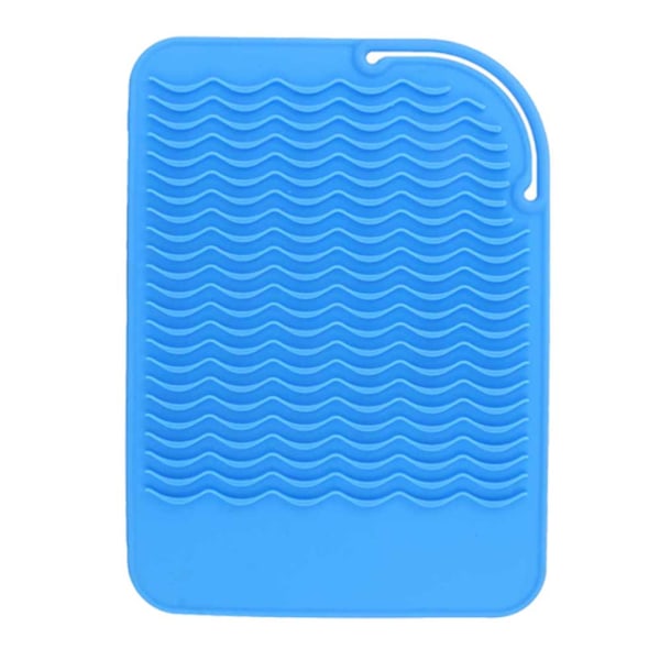 Varmebestandig varmeisoleringspude Foldbar måtte til elektrisk hårrullestang (blå)