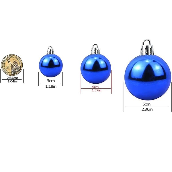 Julgranskulor, splittersäkra julgranskulor, smågranskulor (pack om 36) (4cm) - Sapphire Christmas Bauble
