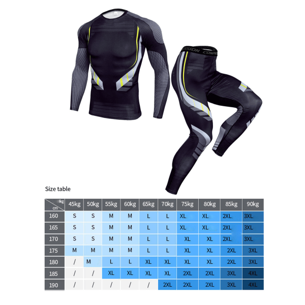 Miesten tiukka fitness nopeasti kuivuva 2-osainen hengittävä harjoituspuku geelityynyllä harjoitteluun TK174 puku L