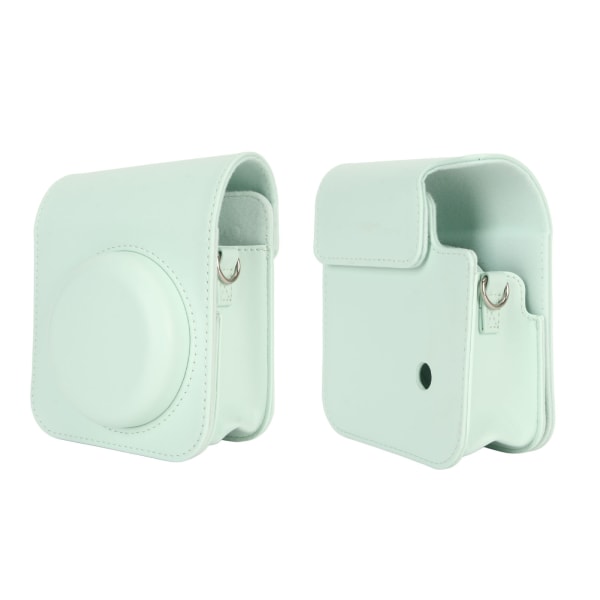 Kameraveske PU-skinn beskyttende kameradekselveske med justerbar skulderstropp for Fuji Instax Mini 12 Green