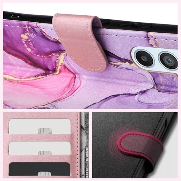 Tech-Protect Galaxy A15 4G/5G Plånboksfodral Marble - Rosa 90