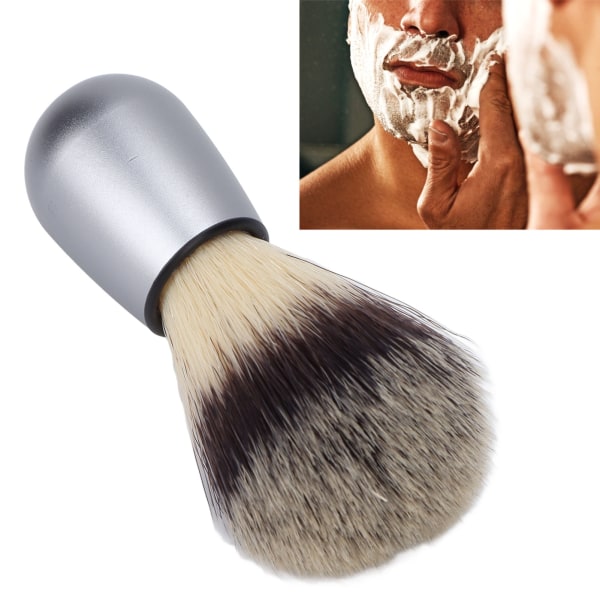 Profesjonell hårbarberbørste Syntetisk barberskumbørste Bartrengjøringsverktøy med metallhåndtak for menn
