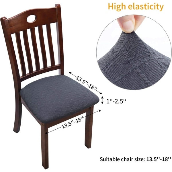 Stoltrekk Sett med 4 Universal Avtakbart Elastisk Stretch Trekk for Dekorasjon Hjem Hotell Seremoni Bryllup (Mørkegrå, 4)_paris