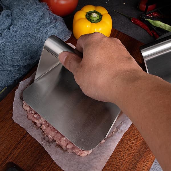 Burgerpresse, Rustfrit Stål Burger Smasher Kødmøder, Kvadratisk