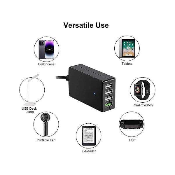 Bærbar DC Strømkompatibilitet med strømforsyning med batteriklemme, 12V/24V til 5V 4-Port USB Oplader Multi-Port Adapter Andre Smartphones-Xin（PA）