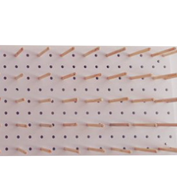 Självhäftande sömnadsbräda med 25 träkrokar 11,8 x 11,8 tum Multifunktionella Pegboard Organizer Paneler Vita