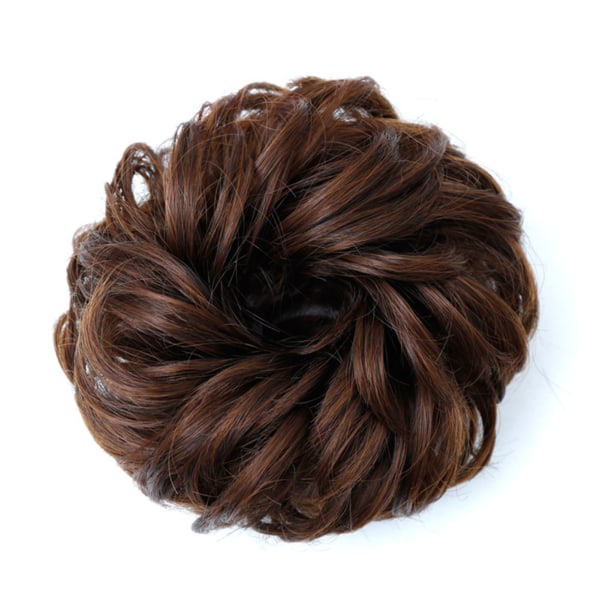 Hårbulle peruk med resårband konstgjord sidenfiber fluffig lockig bulle för scenprestanda Ljusbrun
