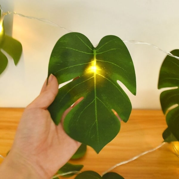 LED Sköldpaddsblad Ljusslinga Grön Bladgirland Lampa (PA)