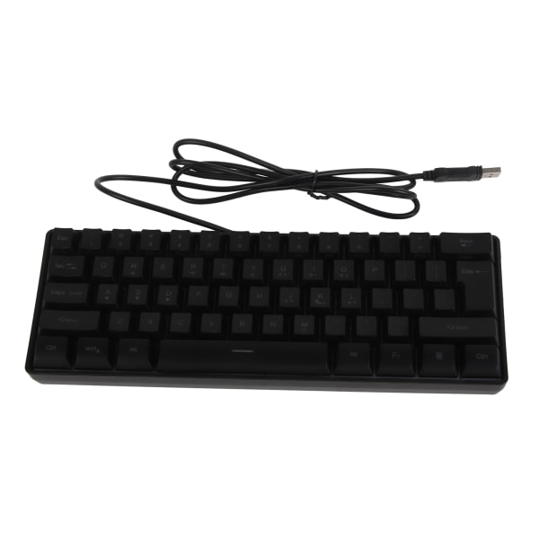 Mekanisk tastatur 61 taster RGB-bakgrunnsbelysning Ultratynn bærbart kablet tastatur for hjemmekontor skolereiser