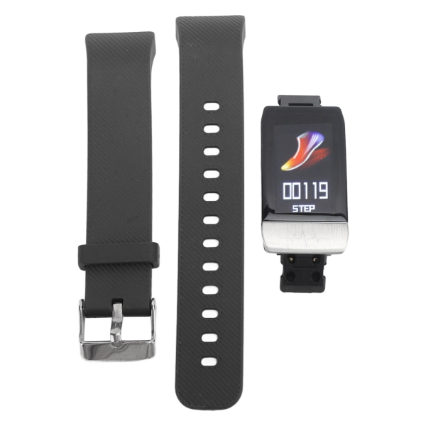 Watch för män kvinnor 1,14 tums skärm Bluetooth 4.0 IP67 Vattentät kroppstemperaturövervakning Smartwatch för utomhussport Fitness Svart