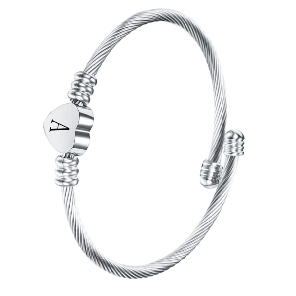 Armband av titanstål Elegant klassisk enkel design Armband i form av bokstaven A för kvinnor