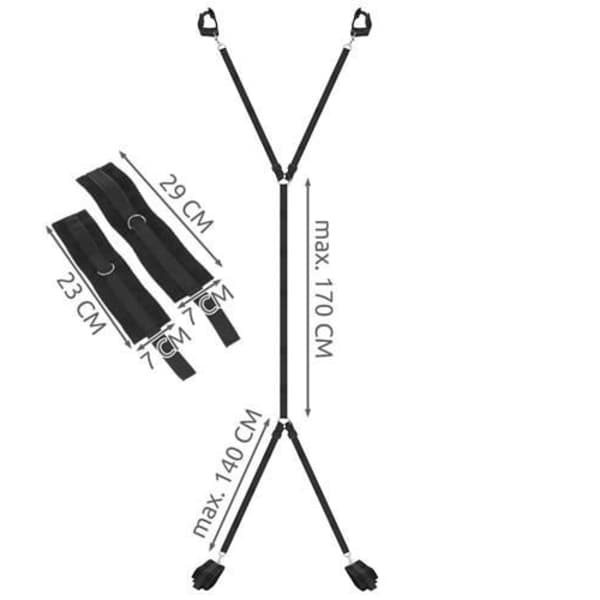 Hand- och fotfängsel för säng - BDSM Bondage Svart