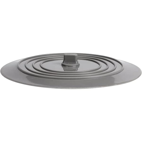 Universal silikonavloppsproppskydd 2-pack, sugpropp för diskbänk i kök, badrum, badkar, dusch, 15 cm grå