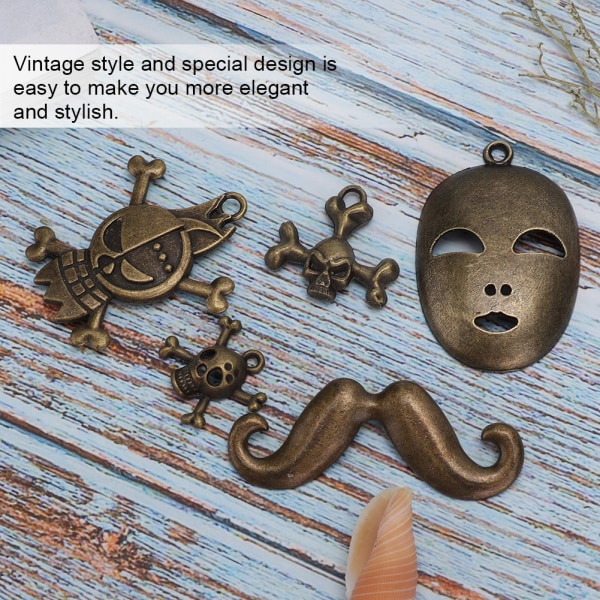 50 stk Vintage stil anheng armbånd halskjede DIY smykker funn øredobber å lage tilbehør